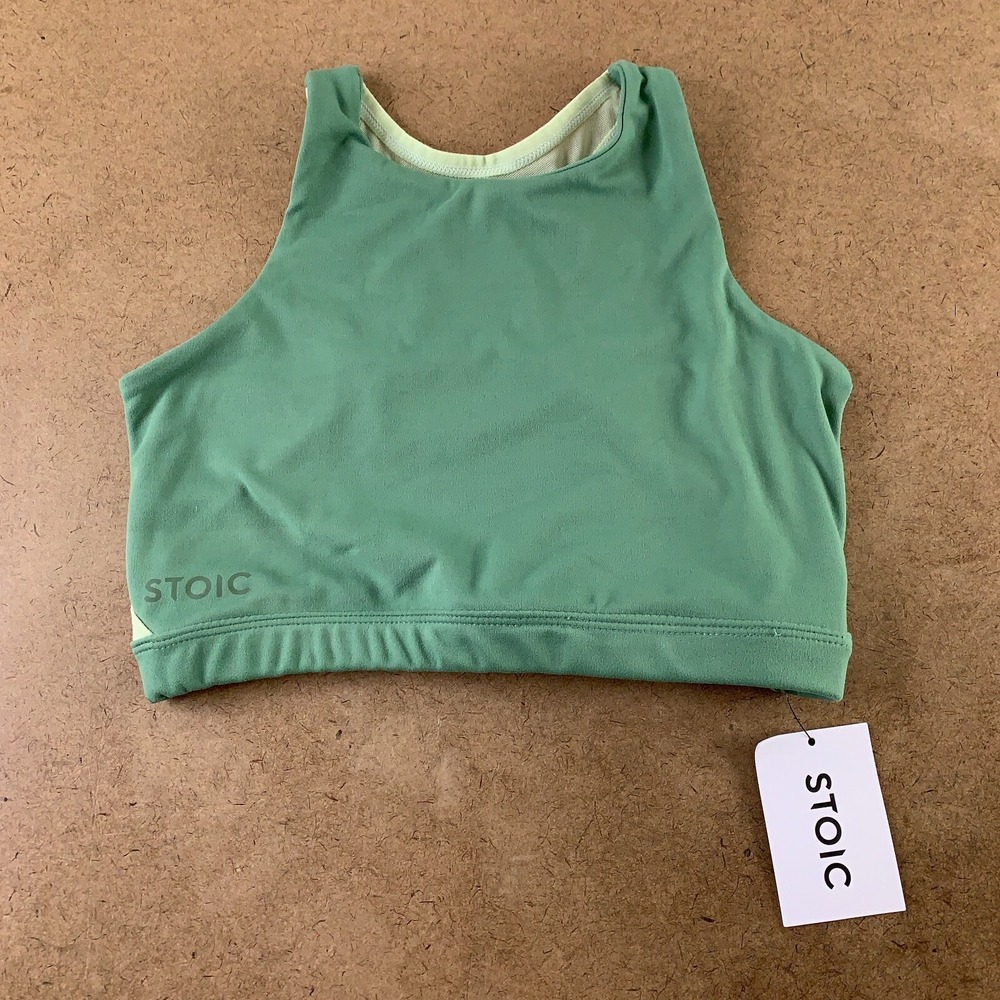 Stoic Women's Size Small Dark Ivy & Celadon Green Performance Crop Top NWT